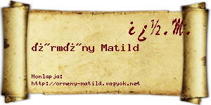 Örmény Matild névjegykártya
